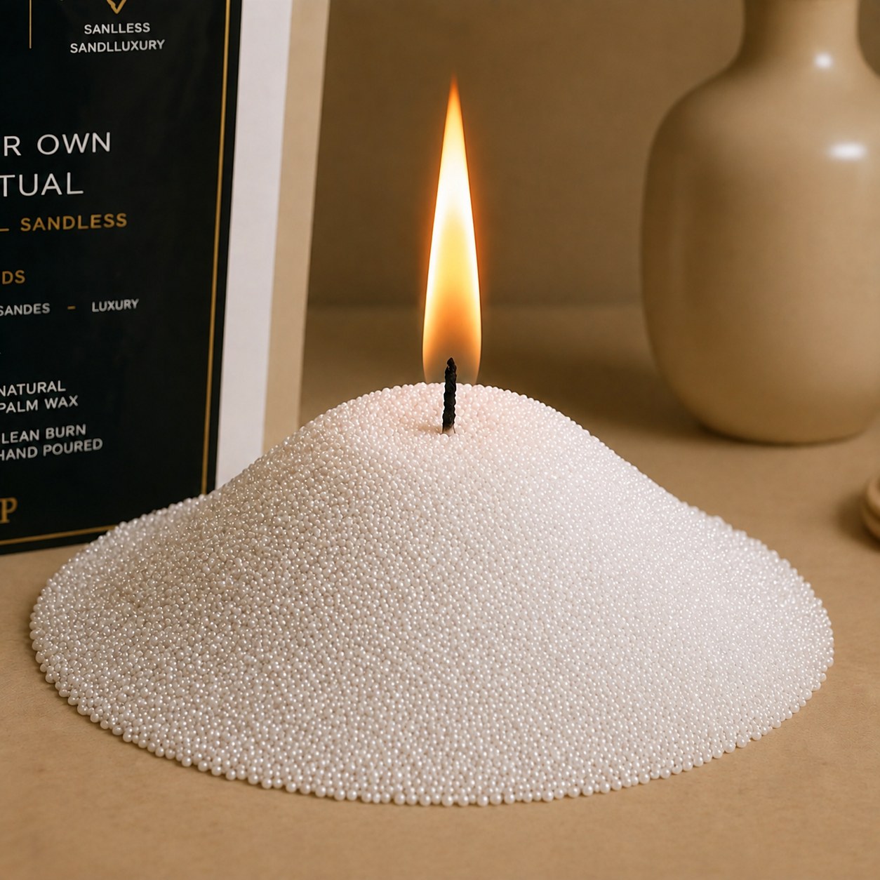 SANLUX Cozy Concrete Set – Sand Candle Gift Set with Concrete Holder