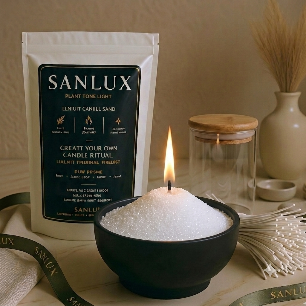 SANLUX Cozy Starter Set – Sand Candle Gift Set with Holder