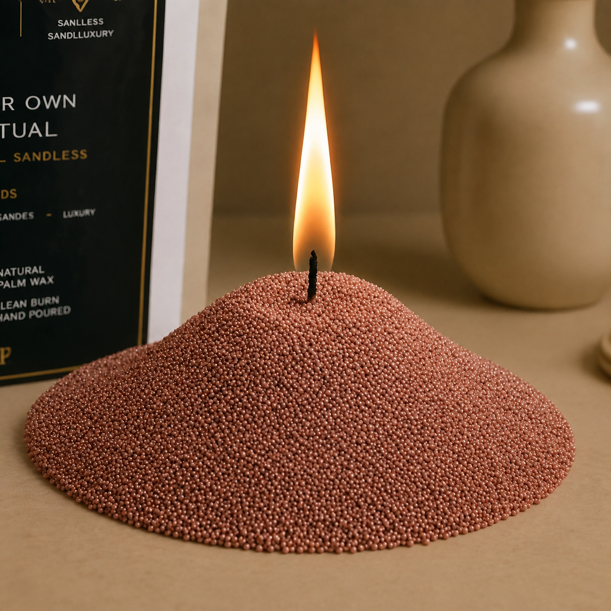 SANLUX Cozy Concrete Set – Sand Candle Gift Set with Concrete Holder