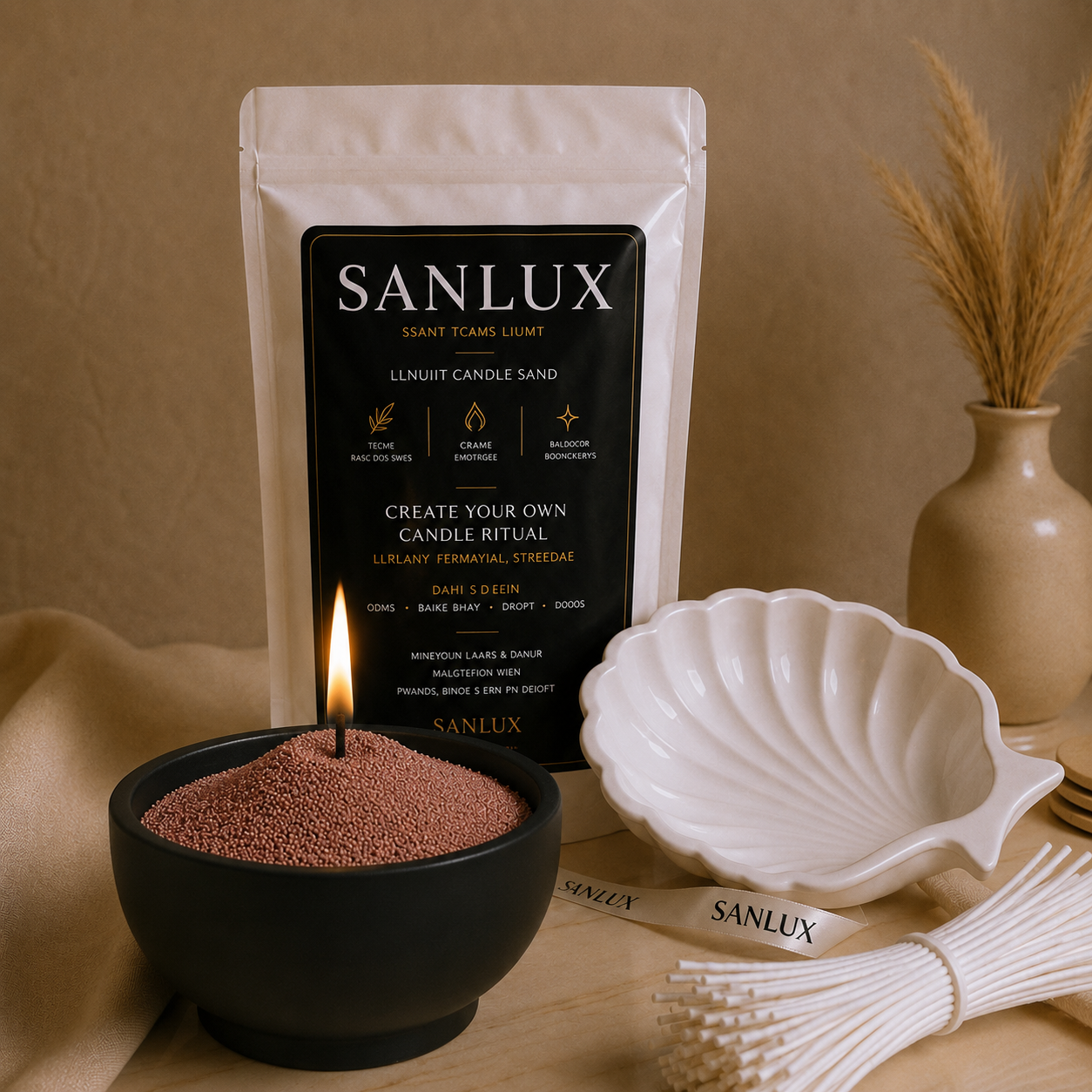 SANLUX Luxury Concrete Set –  Candle Gift Set with Holder